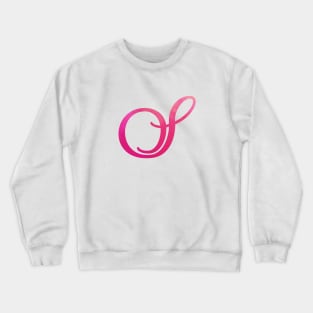 Letter S Monogram, Pink Color Personalized Design Crewneck Sweatshirt